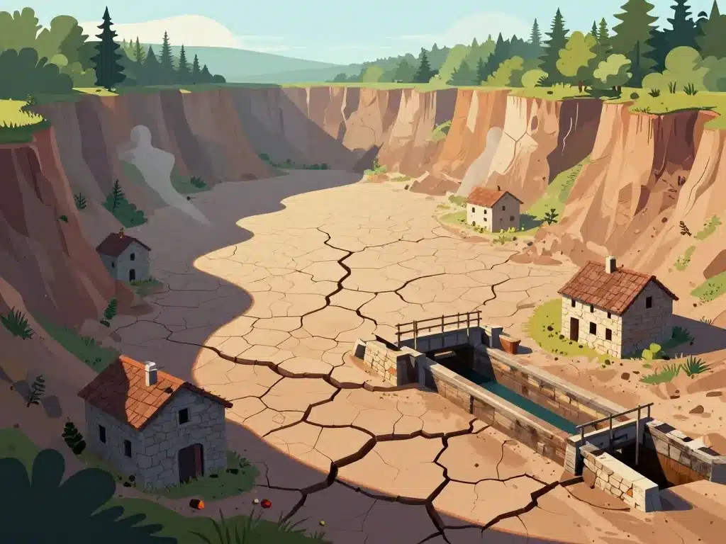 lac de guerledan vide ancres maisons écluses