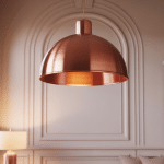 lustre en cuivre élégant dans intérieur moderne