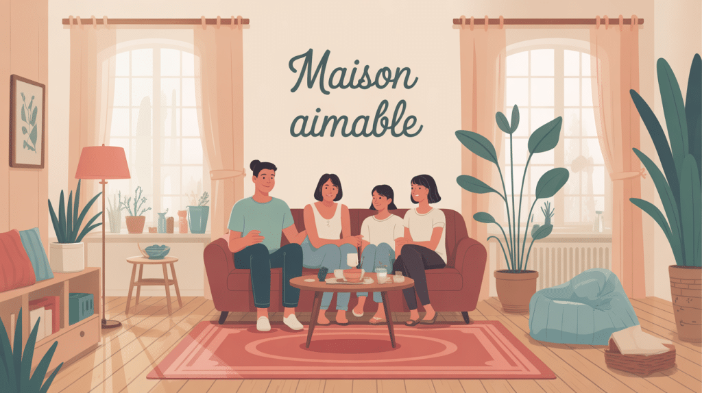 Intérieur maison aimable chaleureux lumière douce déco naturelle famille