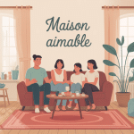 Intérieur maison aimable chaleureux lumière douce déco naturelle famille