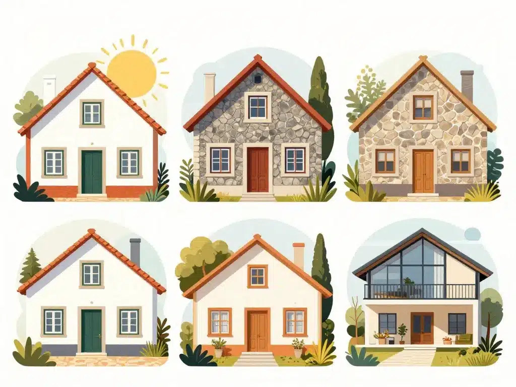 maison portugaise styles côte nord moderne illustration