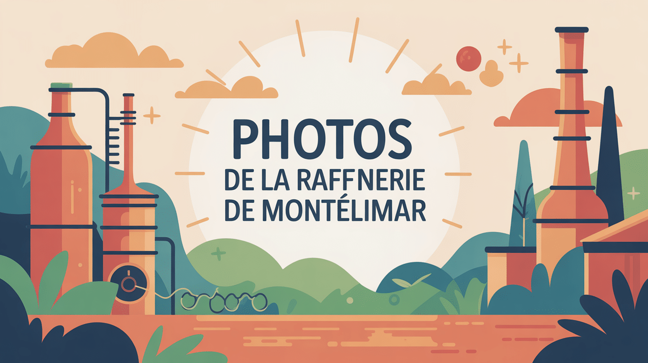 Photos de la raffinerie Montélimar illustration stylisée