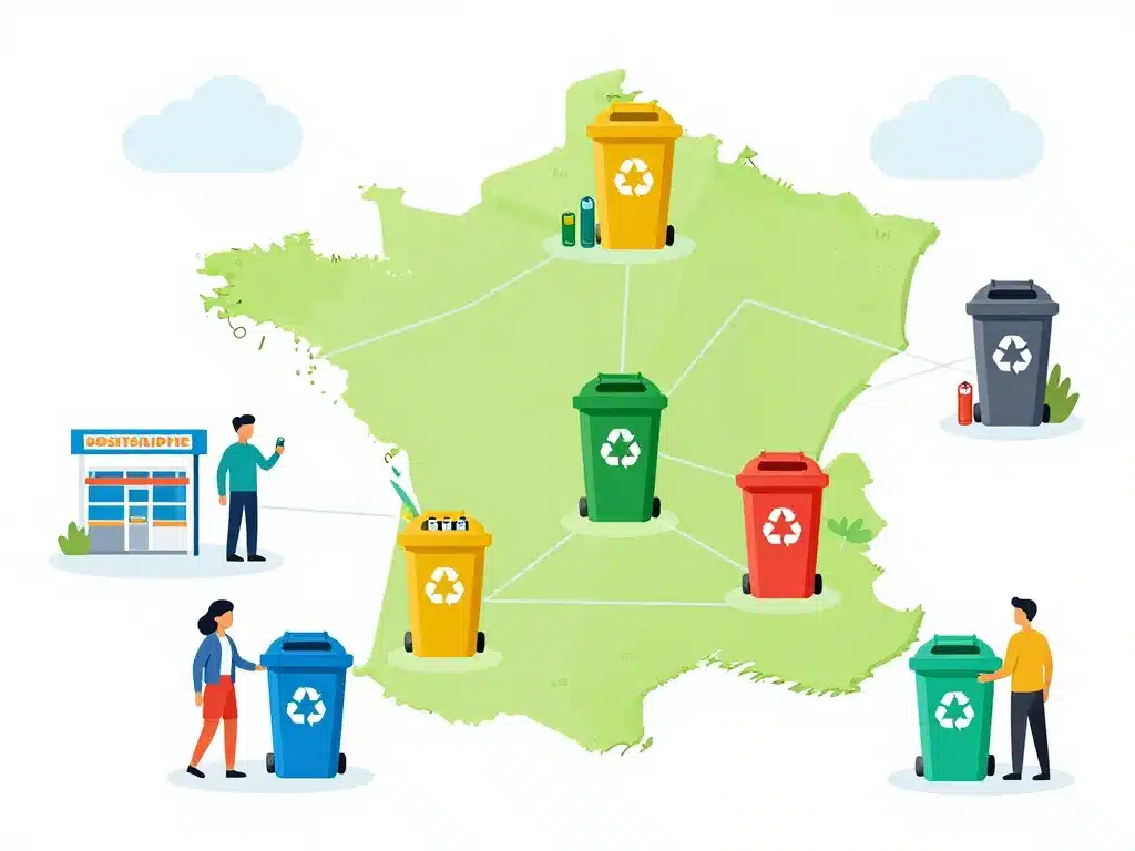 réseau points collecte corepile carte France