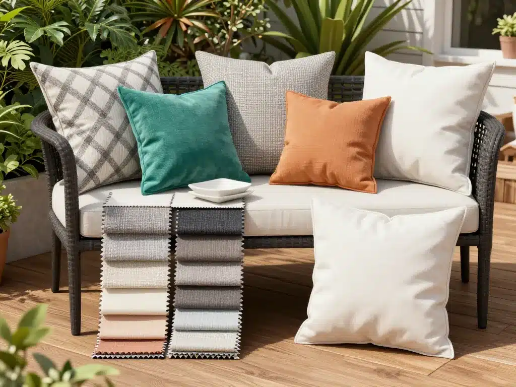 Remplacer housse coussin salon de jardin tissu extérieur