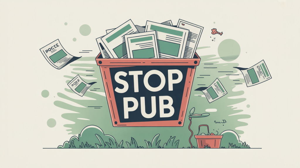 stop pub illustration réduction des prospectus
