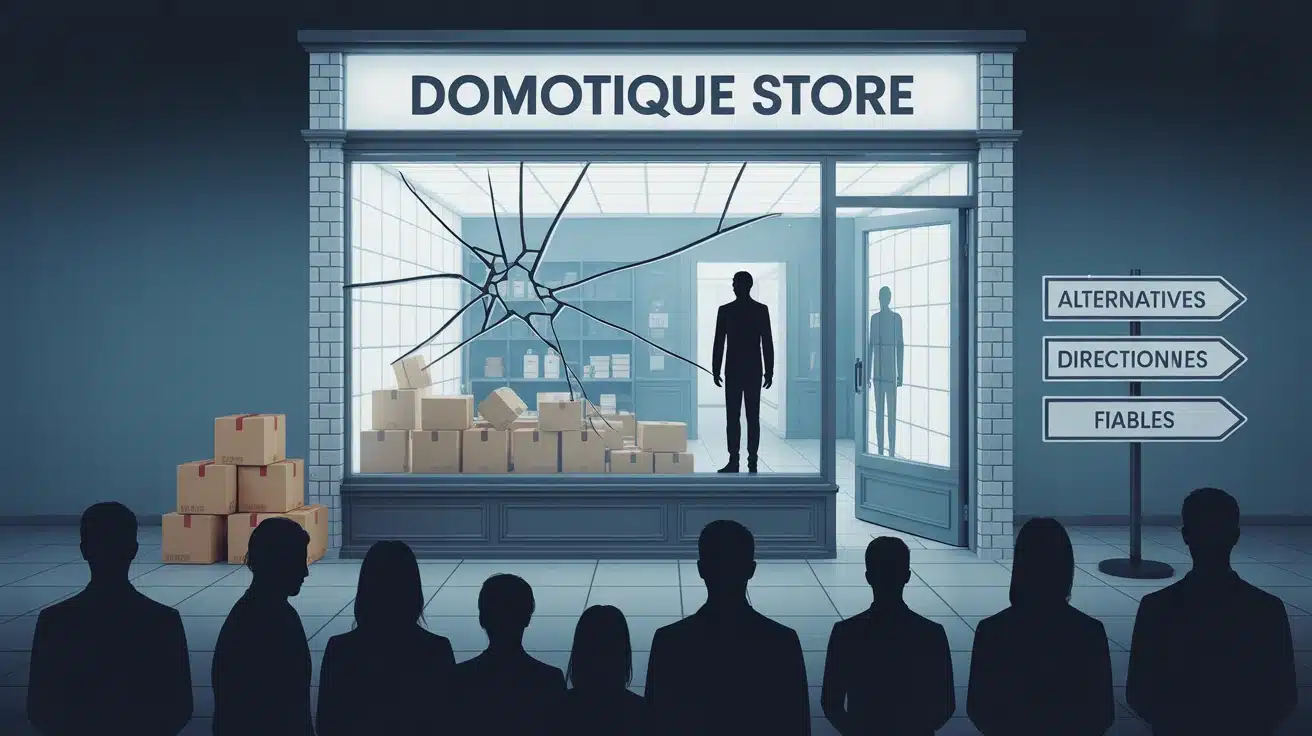 avis domotique store, vitrine cassée et clients déçus