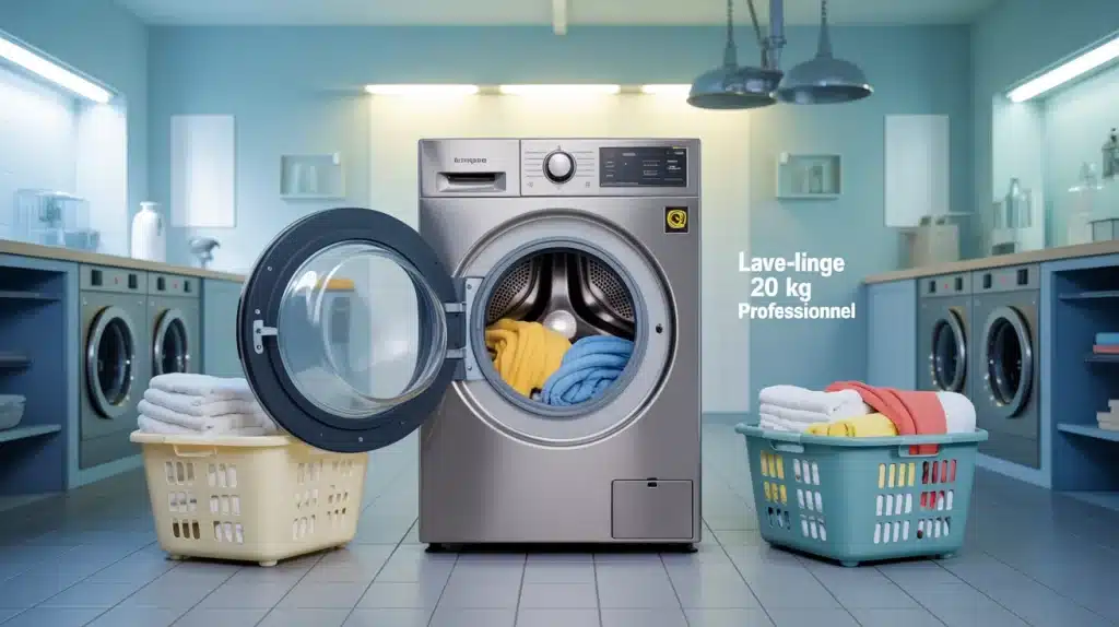 lave-linge 20 kg professionnel tambour ouvert