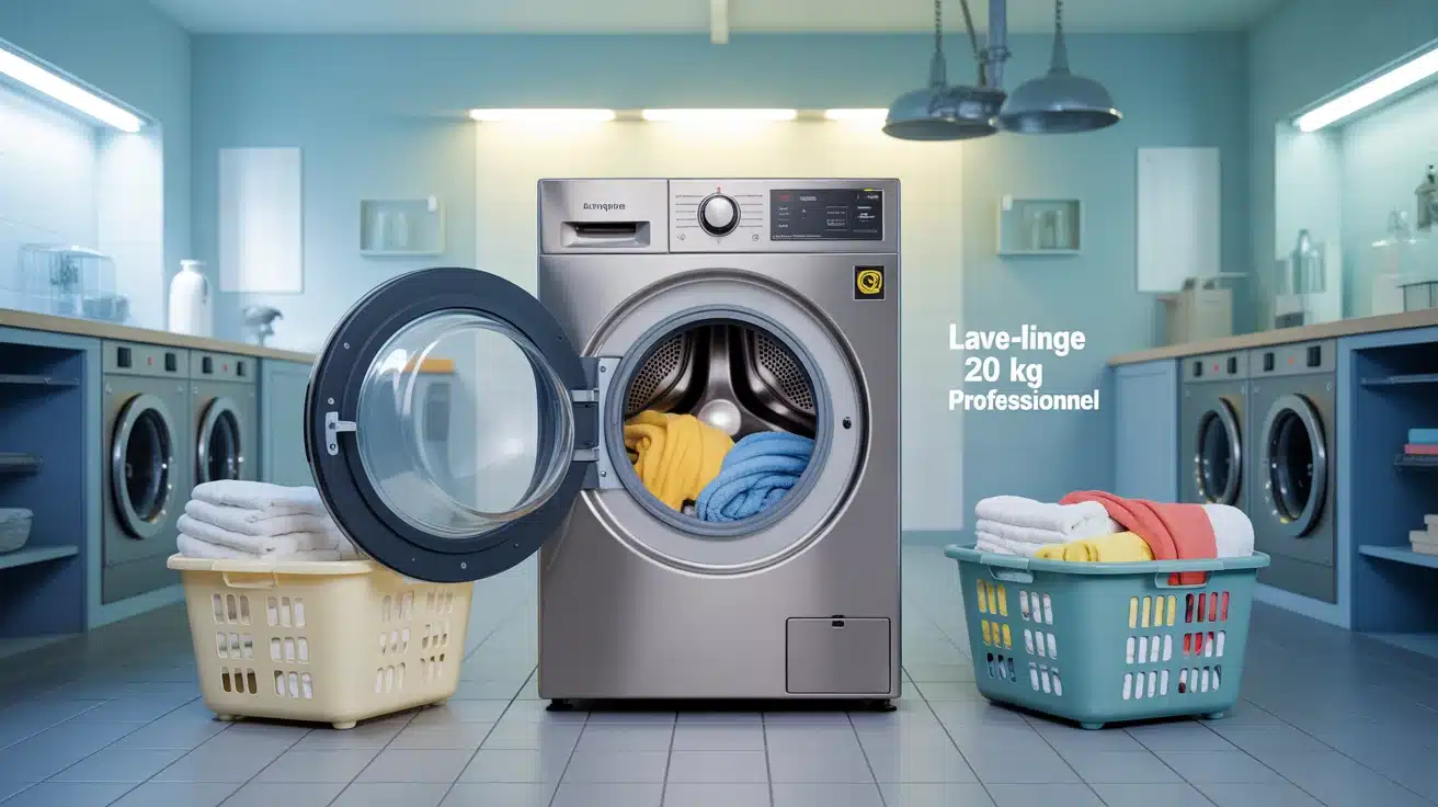 lave-linge 20 kg professionnel tambour ouvert