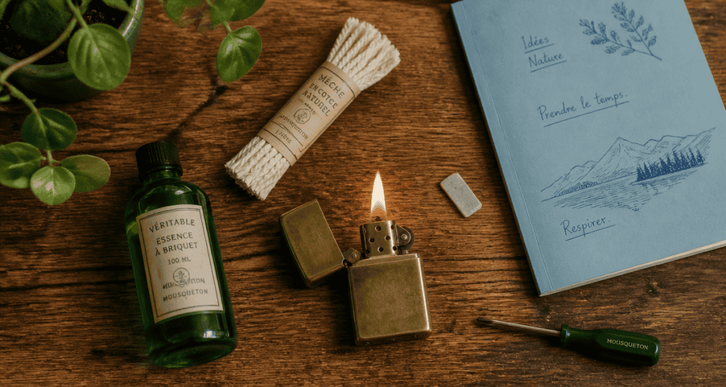 briquet a essence flamme accessoires bois