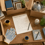 debarras maison table cartons livres checklist
