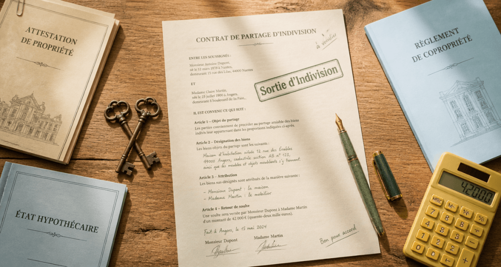 contrat indivision et divorce clés documents