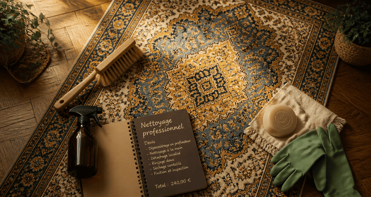 ou faire nettoyer un tapis orient sur parquet avec accessoires nettoyage