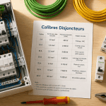 quel disjoncteur pour quel appareil tableau électrique et calibres