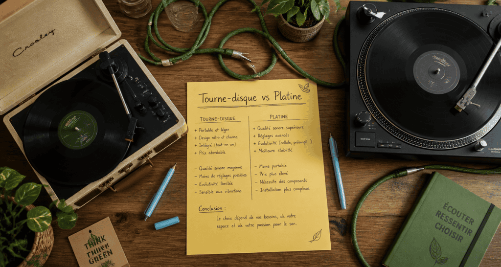 tourne disque ou platine sur bureau comparatif