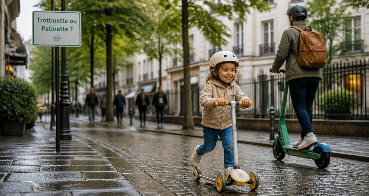 trottinette ou patinette enfant adulte rue