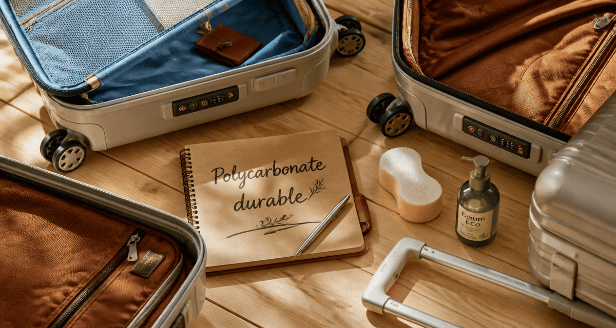 valise polycarbonate ouverte avec accessoires