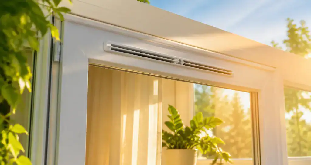 Aeration fenetre pvc avec grille hygroreglable