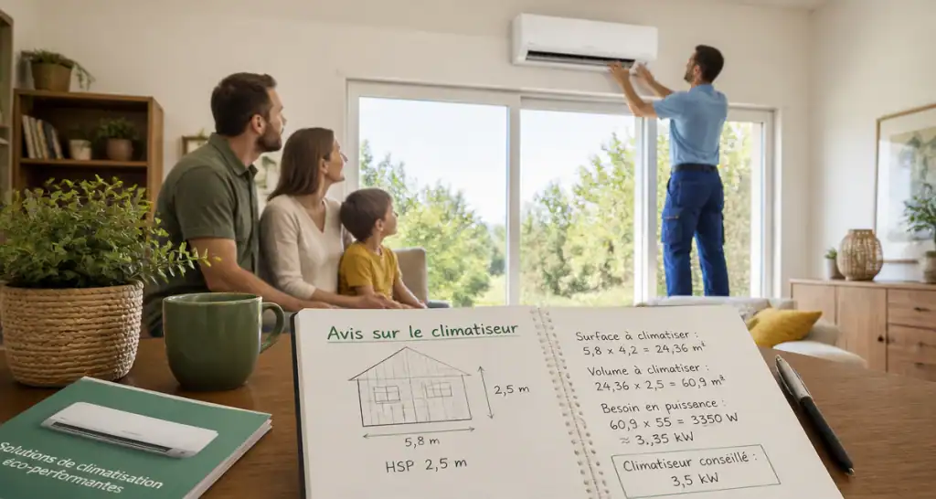 avis sur climatiseur mural en installation dans un salon