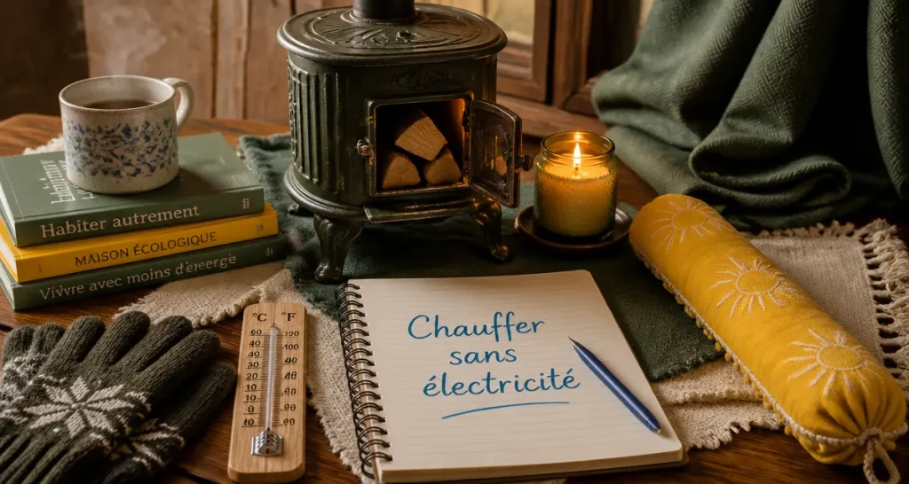 comment chauffer une pièce sans électricité poêle bougie boudin de porte