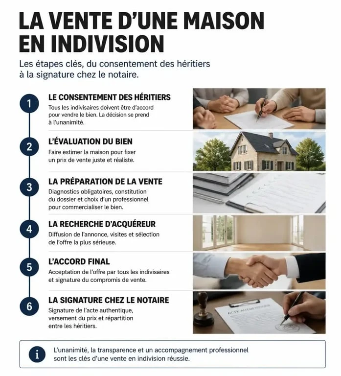 Étapes clés de la vente d'une maison en indivision entre frère et sœur