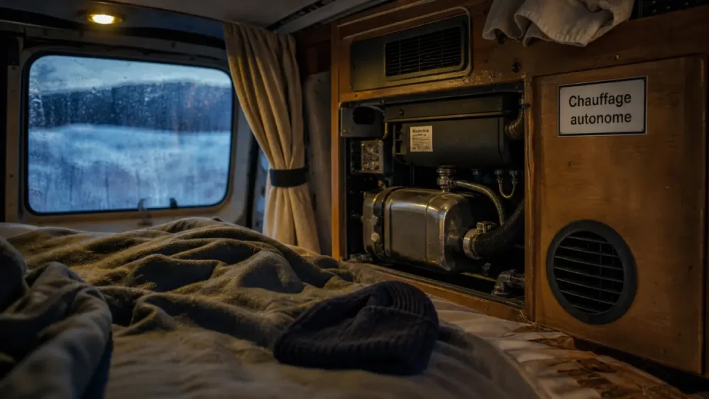 Chauffage pour van sans électricité : diesel pour l’hiver dans un van