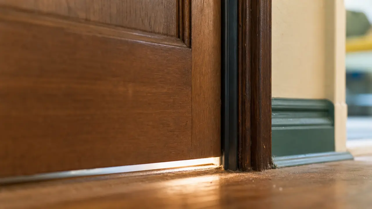 Isoler phoniquement une porte : joint acoustique au seuil