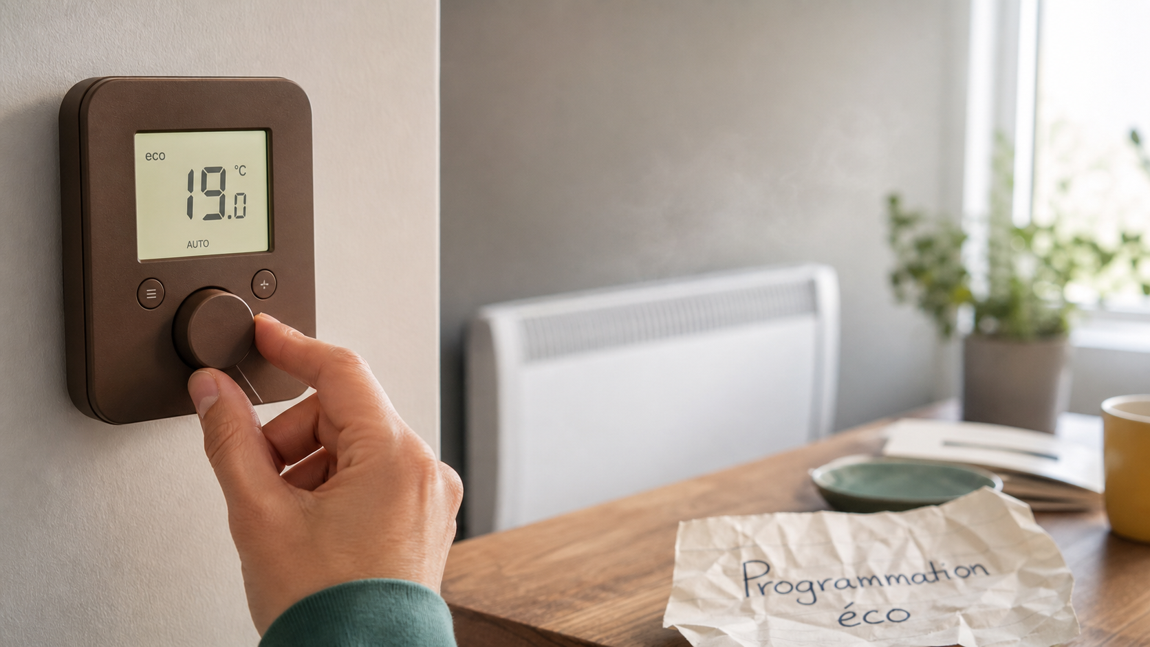 Thermostat chauffage électrique avec programmation éco et économies