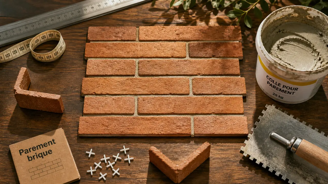 Brique pour mur intérieur en terre cuite, teinte chaude pour salon et chambre