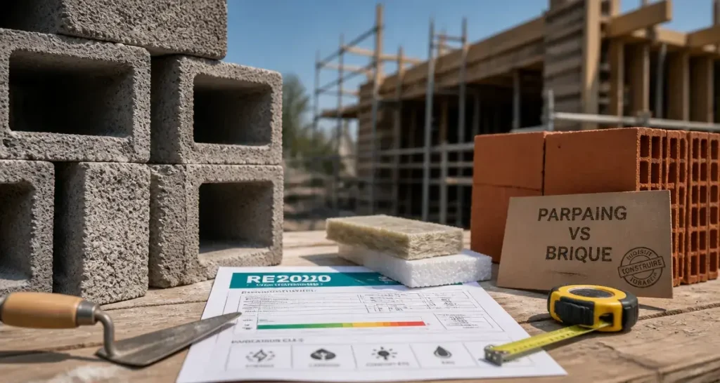 Brique ou parpaing : quel matériau choisir pour votre maison face à la RE2020 ?