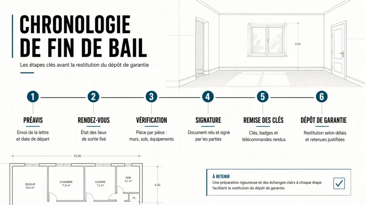 État des lieux sortie : chronologie de fin de bail dans un logement vide
