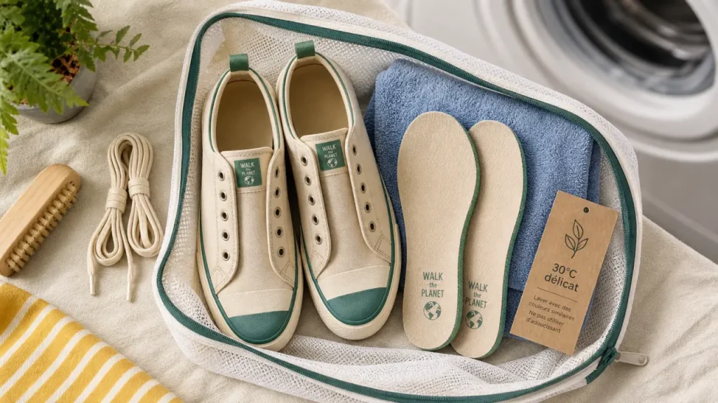 Laver ses chaussures en machine : 30°C, essorage doux et matières à éviter