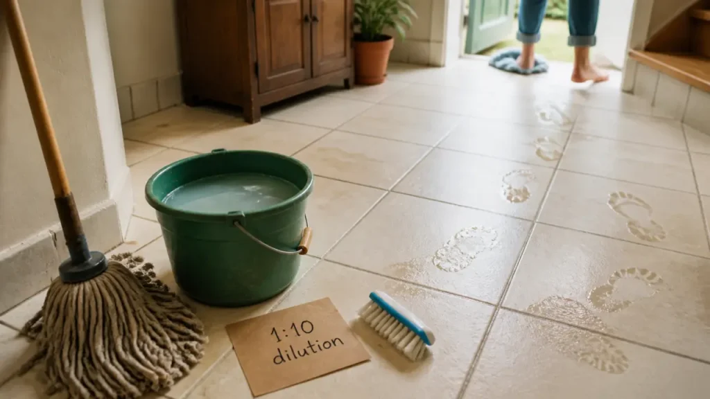 Vinaigre blanc pour les sols : dilution 1 pour 10 et revêtements à éviter