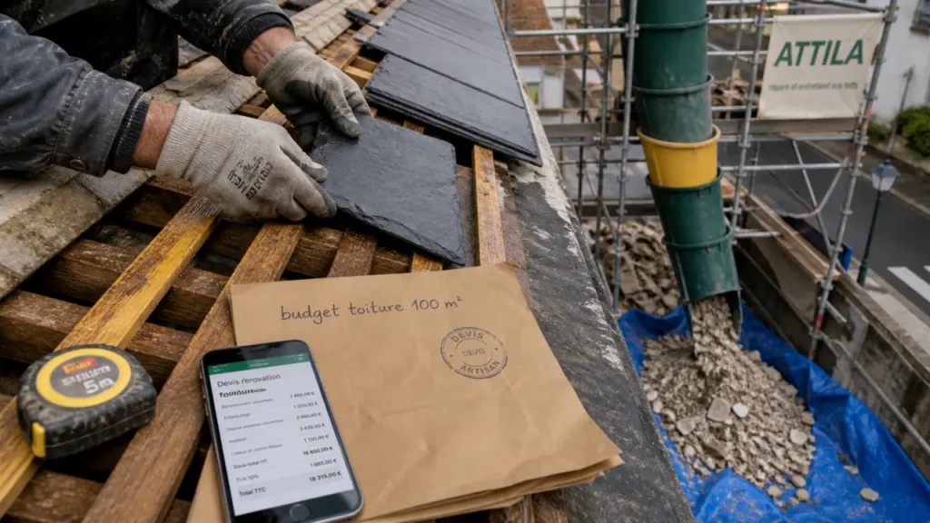 Prix d’une toiture de 100 m² : 19 000 à 32 000 € selon les travaux