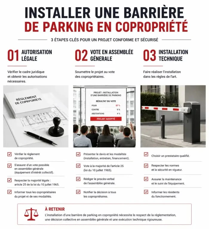Étapes pour la pose d'un arceau de parking en copropriété
