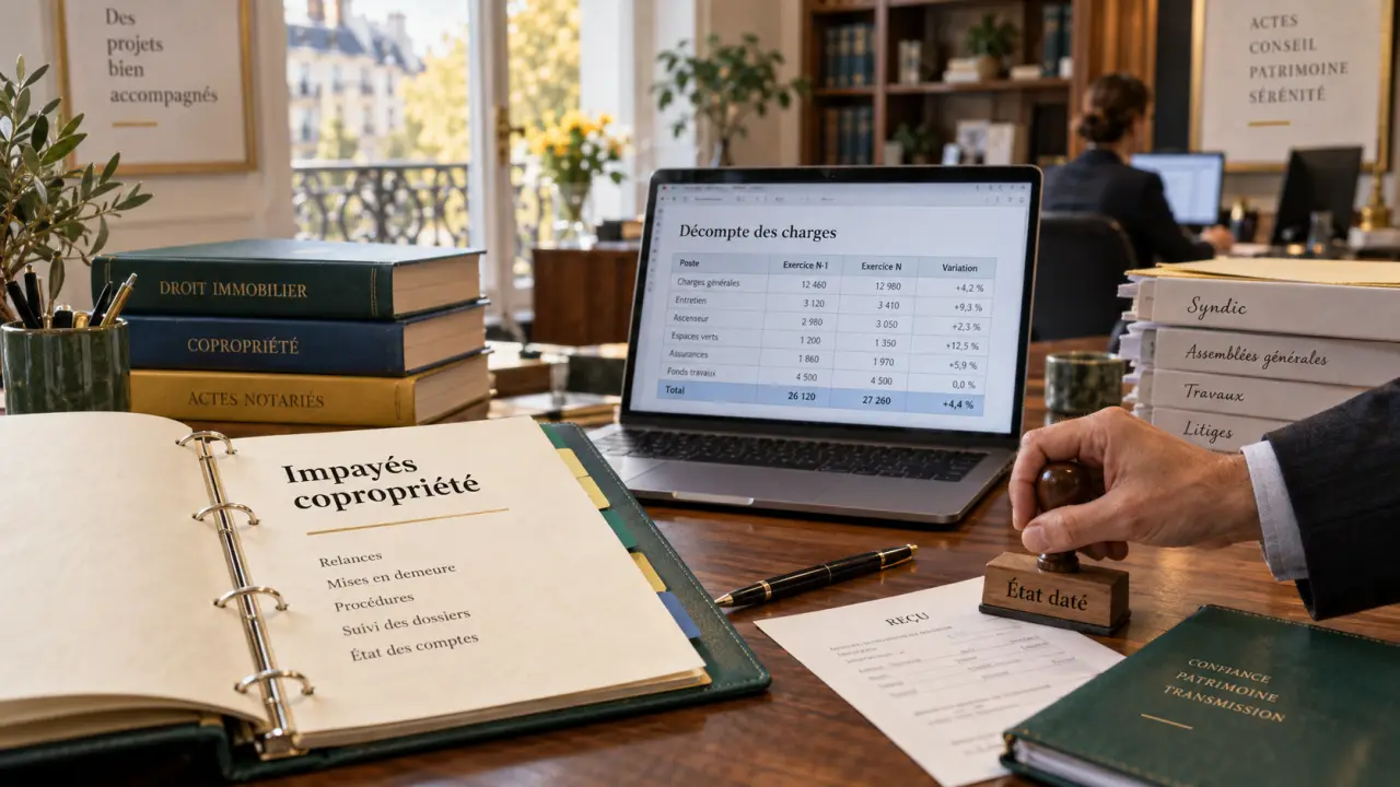 Vente appartement impayés copropriété : dossier état daté et impayés