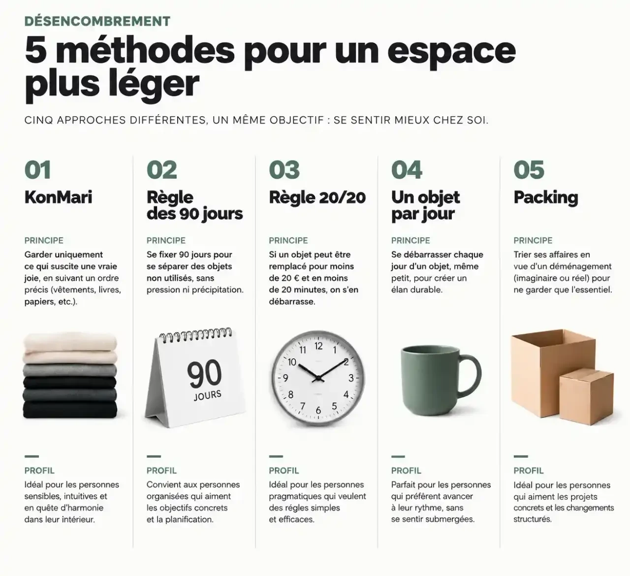 Comparatif des méthodes de désencombrement pour adopter le minimalisme comme mode de vie