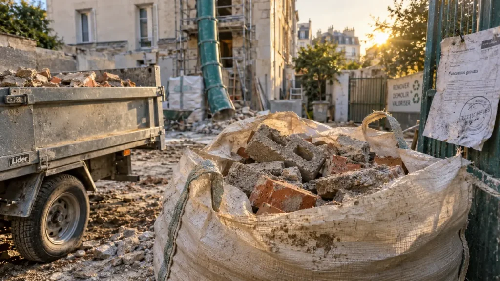 Évacuation des gravats : le tri et l’accès déterminent le coût final