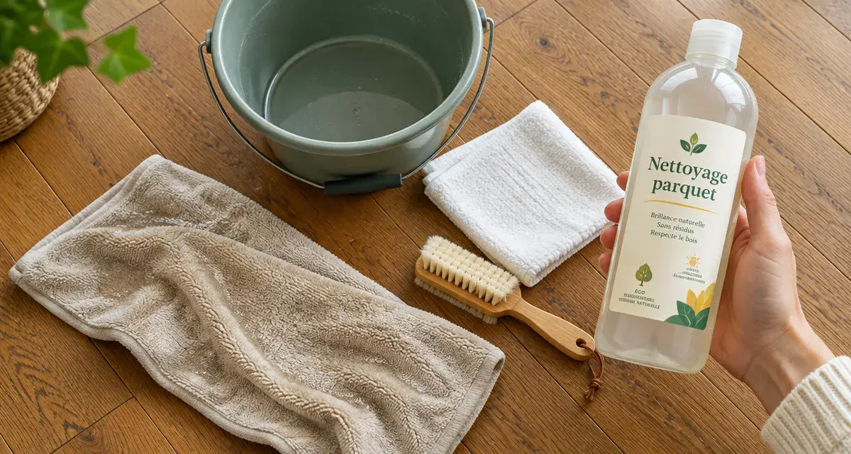 Nettoyer les parquets : microfibre essorée, seau presque vide, nettoyage doux